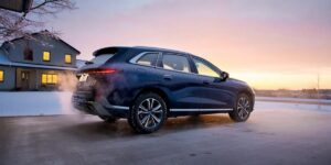 An SUV warming up on a cold winter's day