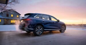 An SUV warming up on a cold winter's day