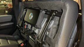 A car audio amplifier instillation in progress
